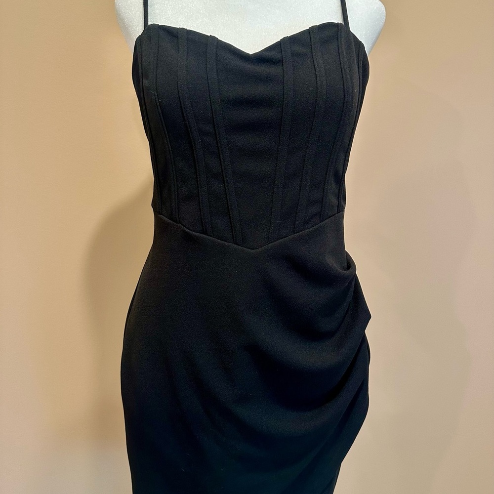 Elegant Black Asymmetrical Corset Dress